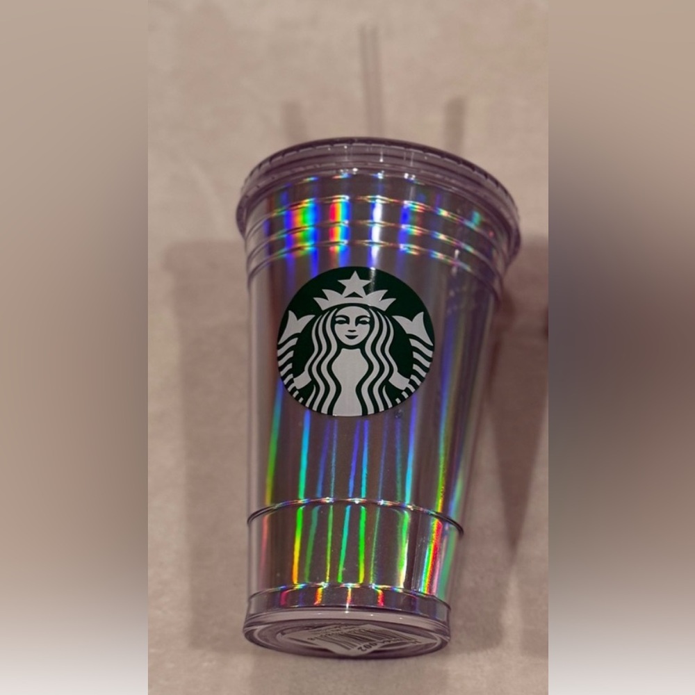 NWT Starbucks iridescent Tumbler with straw - 16oz.